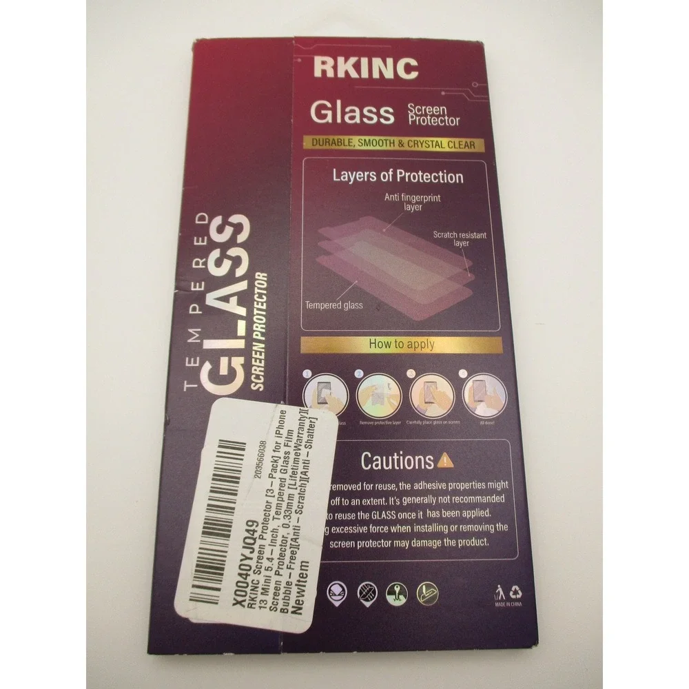 iPhone 13 Mini Screen Protector 3-Pack Tempered Glass 9H 5.4 Inch Clear
